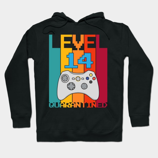 Level 14 Unlocked 14th Video Gamer Quarantine birthday Hoodie by heidiki.png